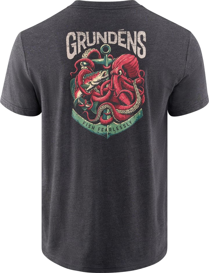 Grundéns Men's Octo-Trout SS T-Shirt Heather Charcoal Grundéns