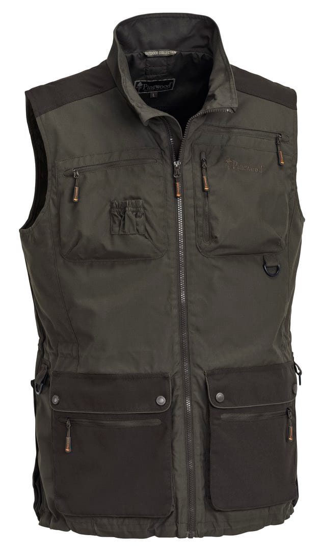 Pinewood Dog Sports Vest D.Olive/Suede Brown Pinewood Pinewood Dog Sports Vest D.Olive/Suede Brown Pinewood