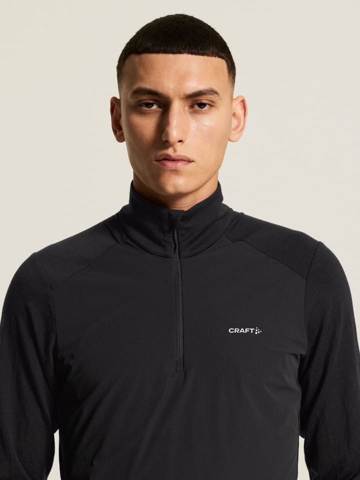 Craft Men's Wool Wind Half Zip Ls Black Craft