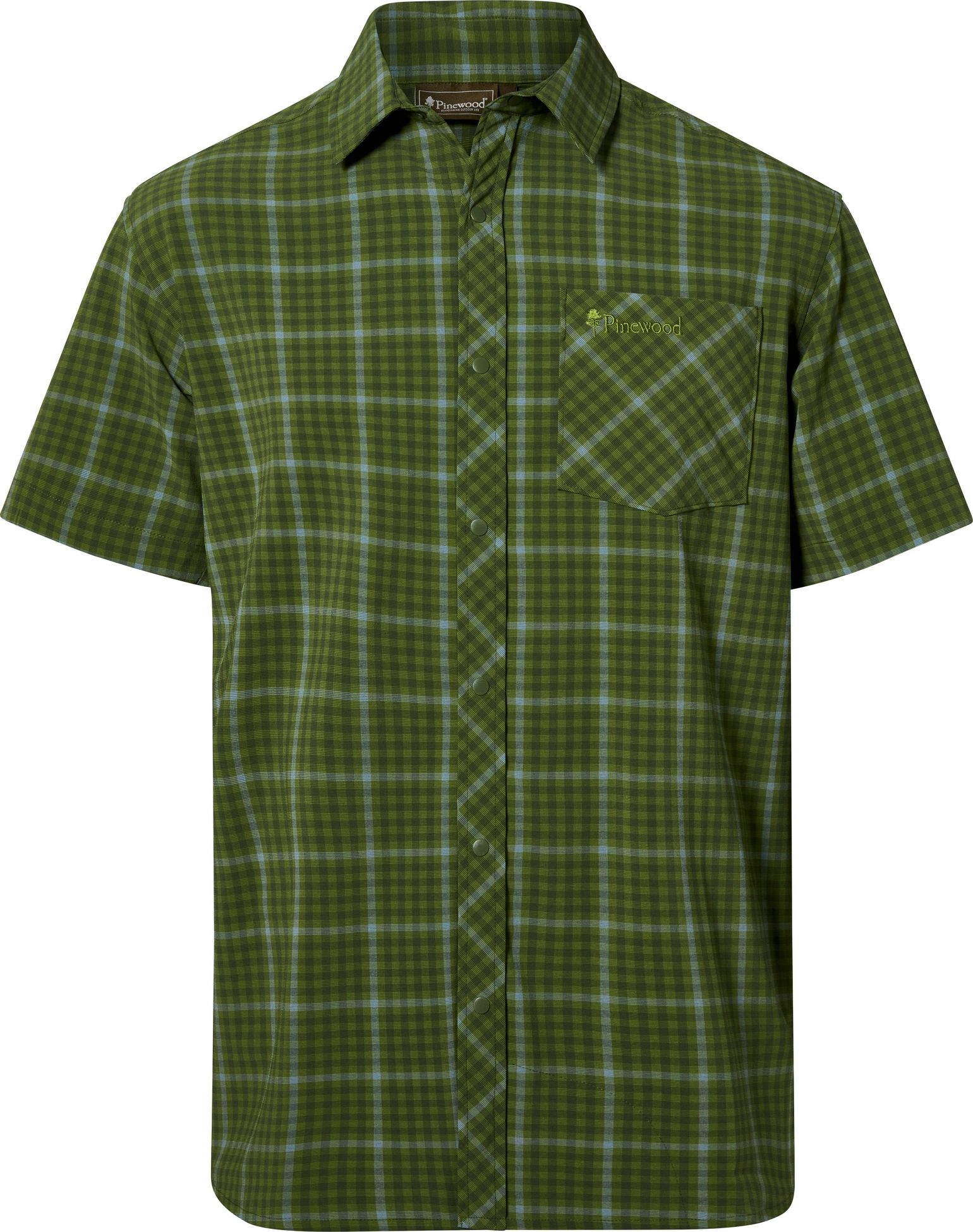 Pinewood Men's Outdoor Short Sleeved Shirt Pine Green