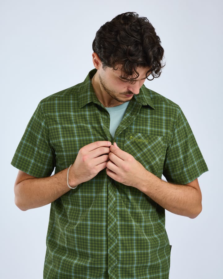 Pinewood Men's Outdoor Short Sleeved Shirt Pine Green Pinewood
