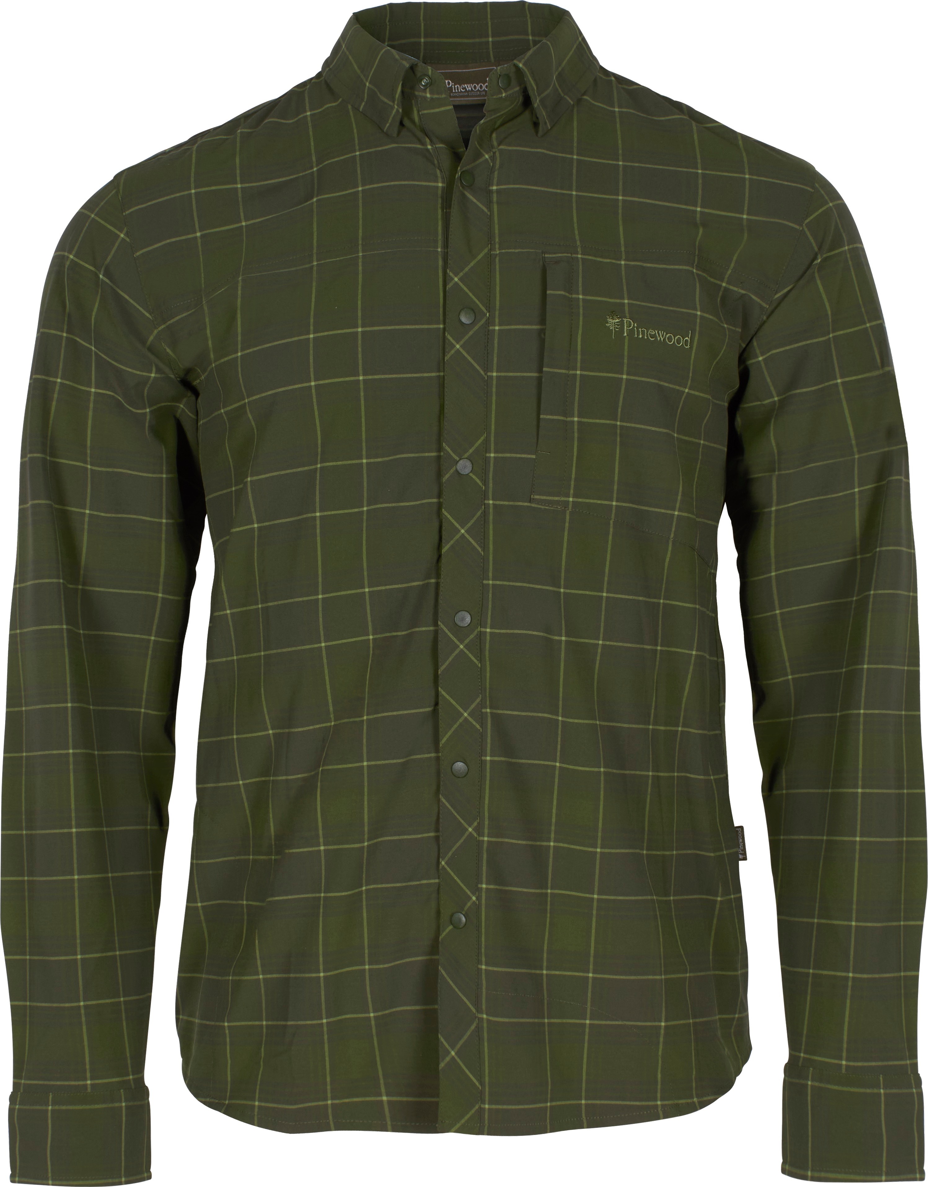 Pinewood Men's Abisko Trekking Longshirt Shirt Moss Green Långärmade skjortor L