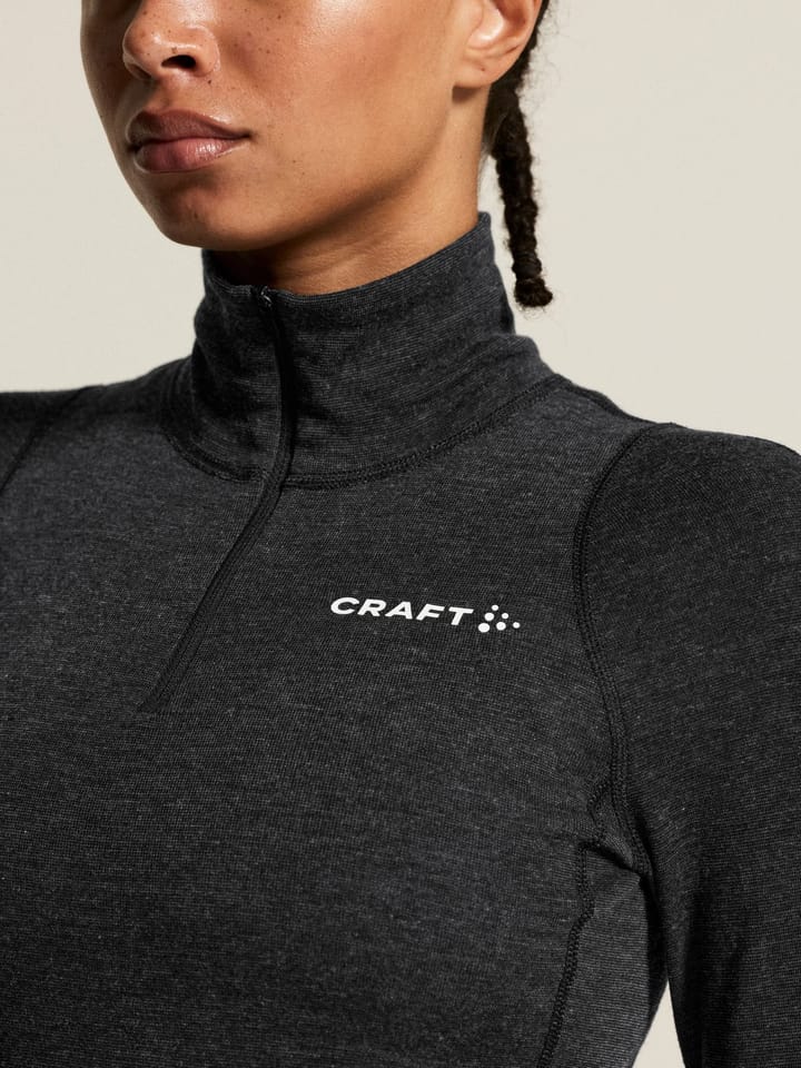 Craft Women's Wool Merino Half Zip Set Black/melange Craft
