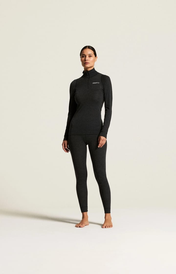 Craft Women's Wool Merino Half Zip Set Black/melange Craft