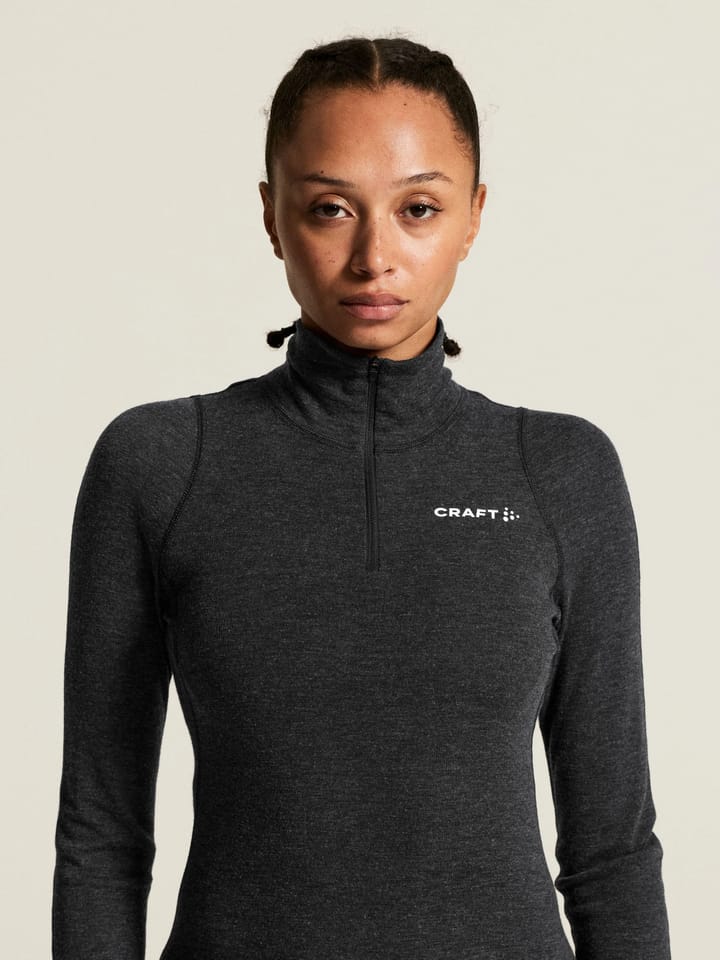 Craft Women's Wool Merino Half Zip Set Black/melange Craft