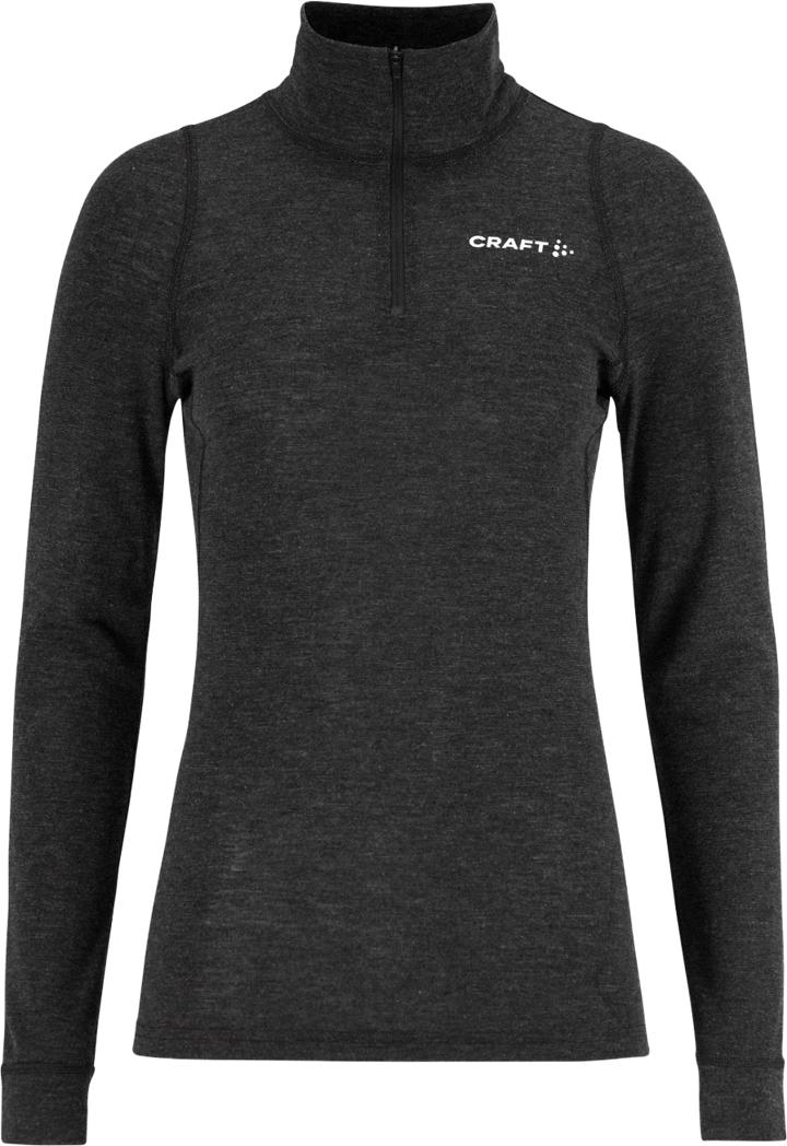 Craft Women's Wool Merino Half Zip Set Black/melange Craft