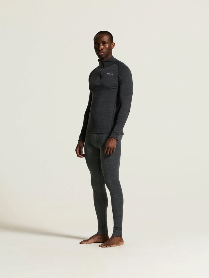 Craft Men's Wool Merino Half Zip Set Black/melange Craft