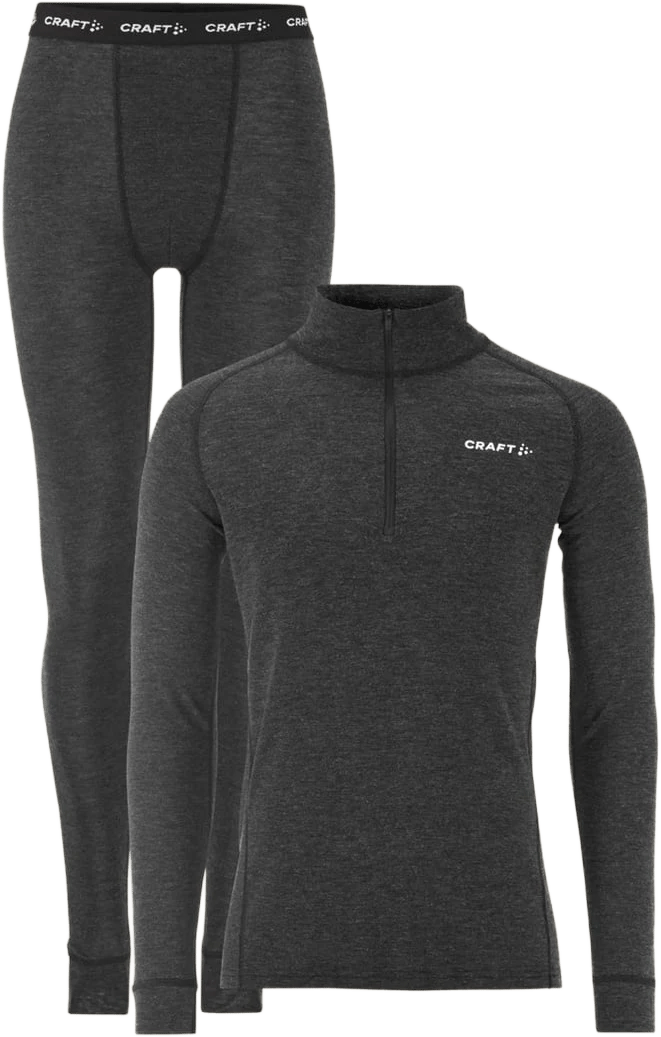 Craft Men's Wool Merino Half Zip Set Black/melange