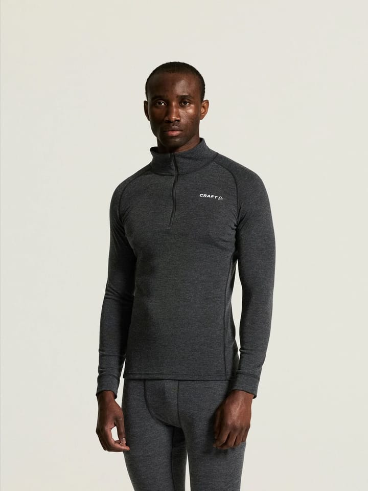 Craft Men's Wool Merino Half Zip Set Black/melange Craft