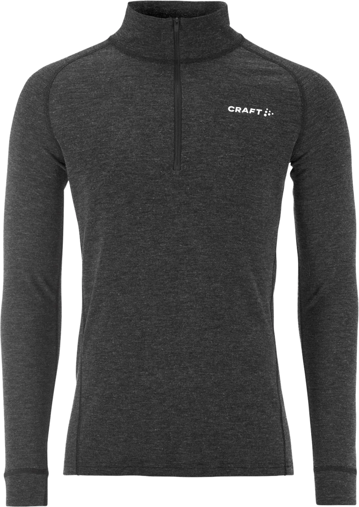 Craft Men's Wool Merino Half Zip Set Black/melange Craft