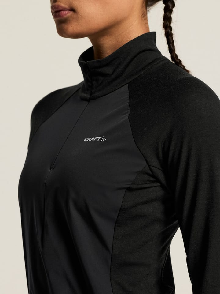 Craft Women's Wool Wind Half Zip Ls Black Craft