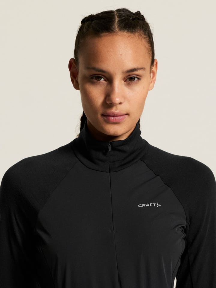 Craft Women's Wool Wind Half Zip Ls Black Craft