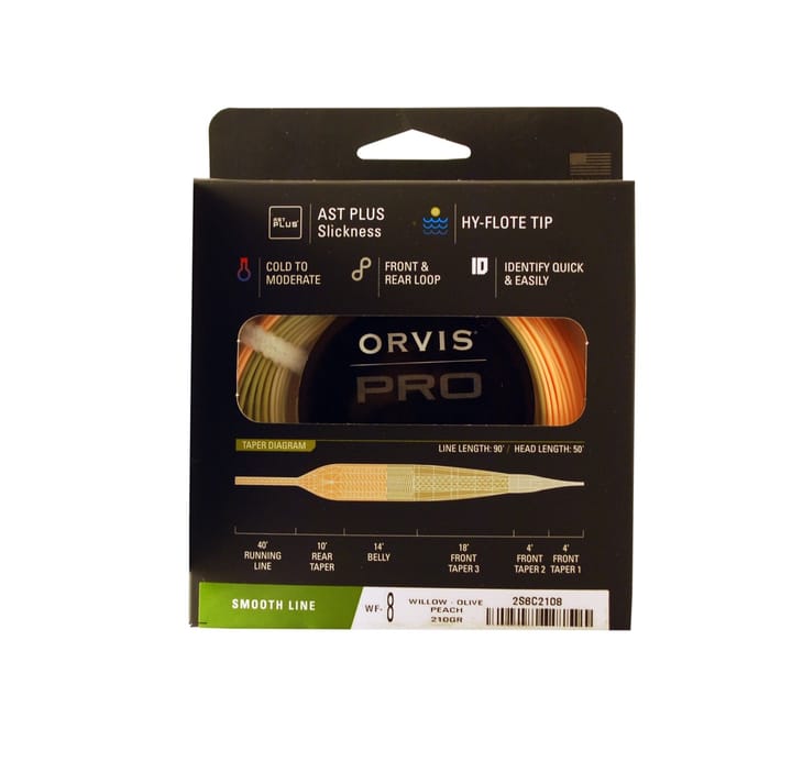 Orvis Pro Trout Smooth WF fluesnøre Willow-Olive-Peach Orvis