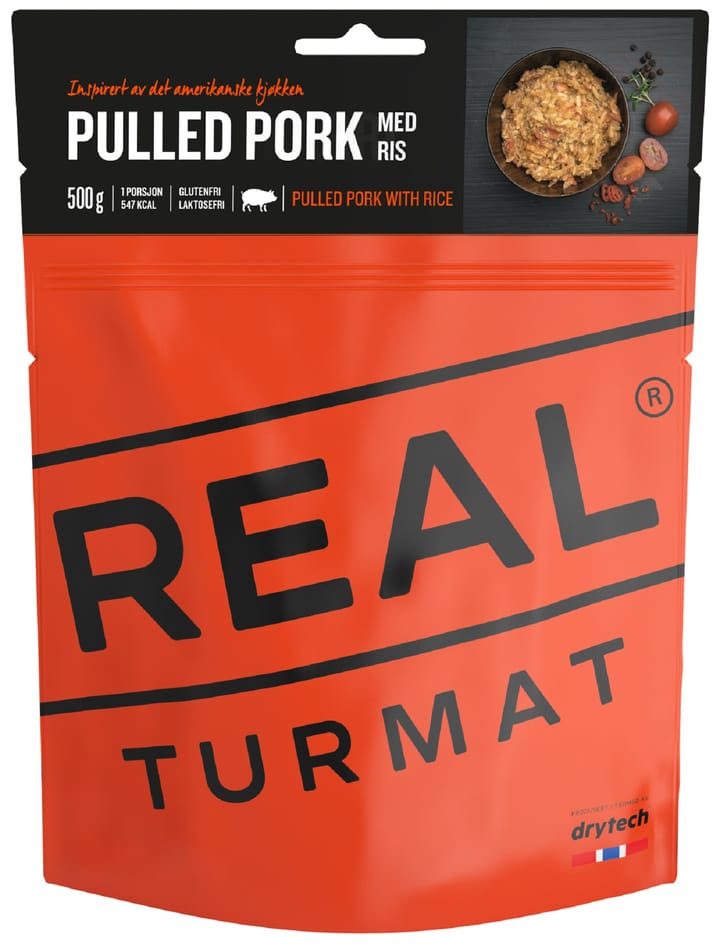 Real Turmat Pulled Pork Med Ris 500g Real Turmat
