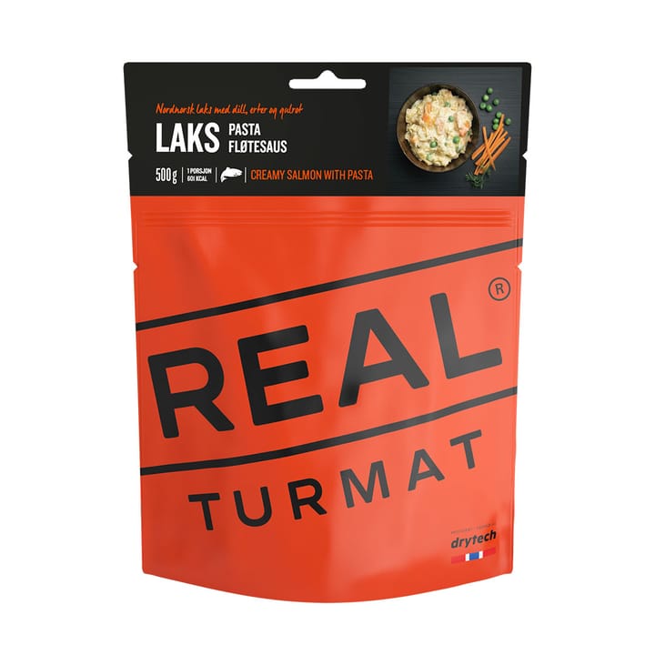 Real Turmat Laks Med Pasta Og Fløtesaus 500 g Real Turmat Real Turmat Laks Med Pasta Og Fløtesaus 500 g Real Turmat
