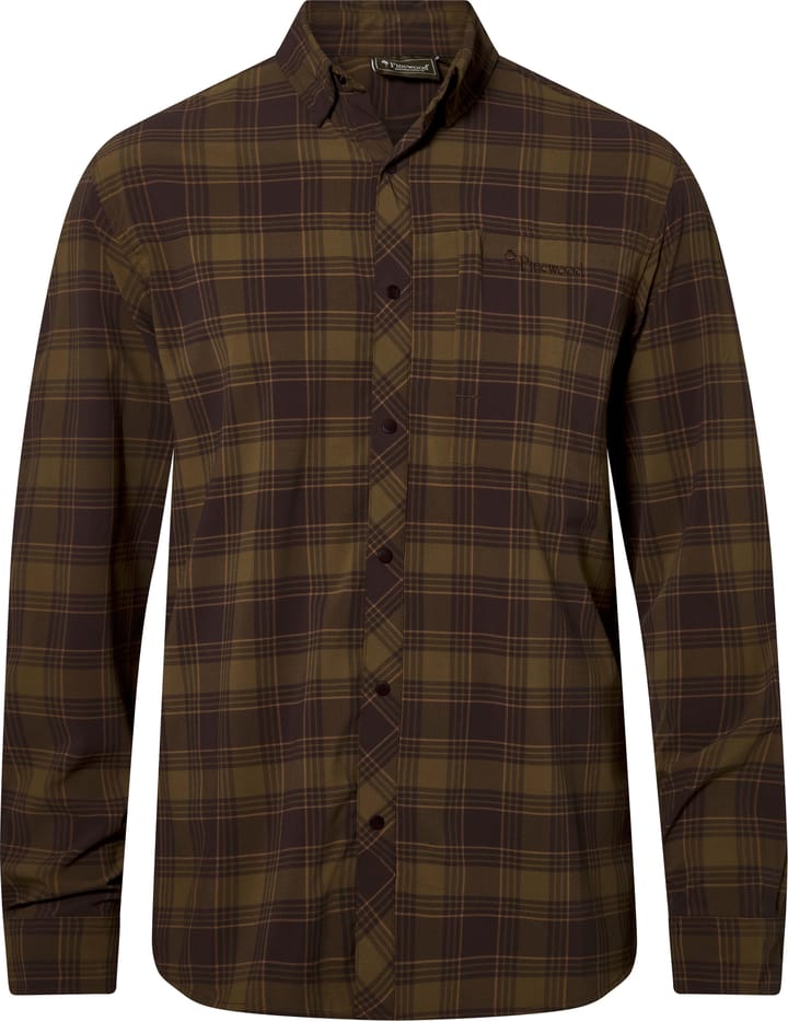 Pinewood Men's Abisko Trekking L/S InsectSafe Shirt Dark Olive/Dark Sandstone Pinewood