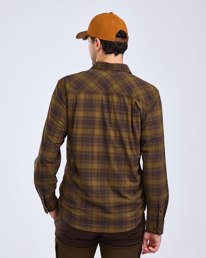 Pinewood Men's Abisko Trekking L/S InsectSafe Shirt Dark Olive/Dark Sandstone Pinewood
