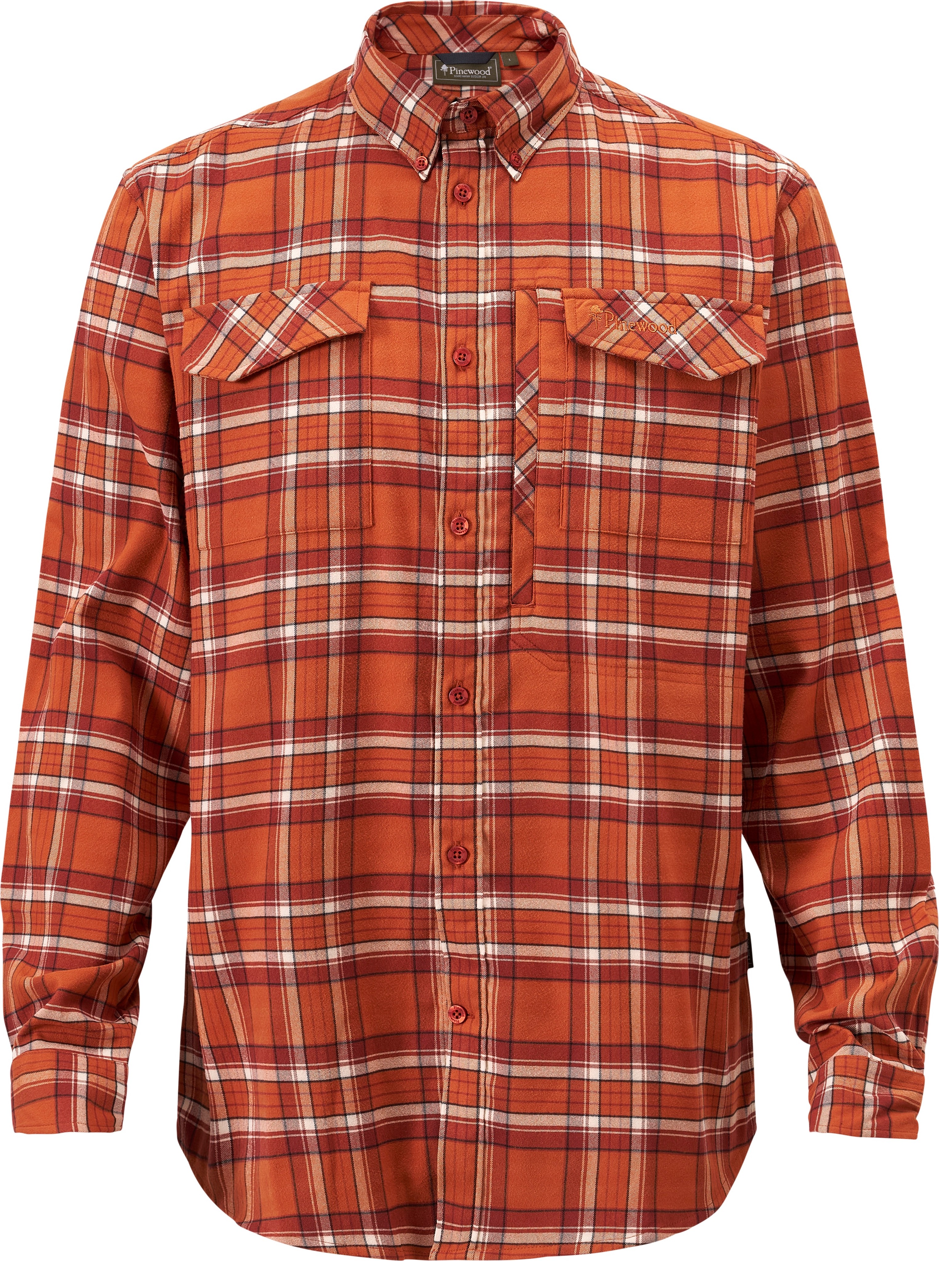 Pinewood Men's Abisko Hiking Flanell Shirt Burned Orange Långärmade skjortor M