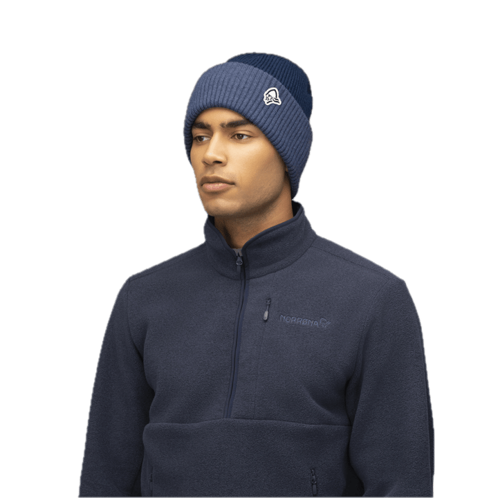 Norrøna /29 Heavy Merinoull Contrast Beanie Indigo Night Melange Norrøna