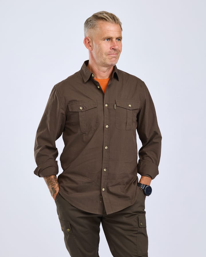 Pinewood Men's InsectSafe Poplin L/S Shirt Dark Olive Pinewood
