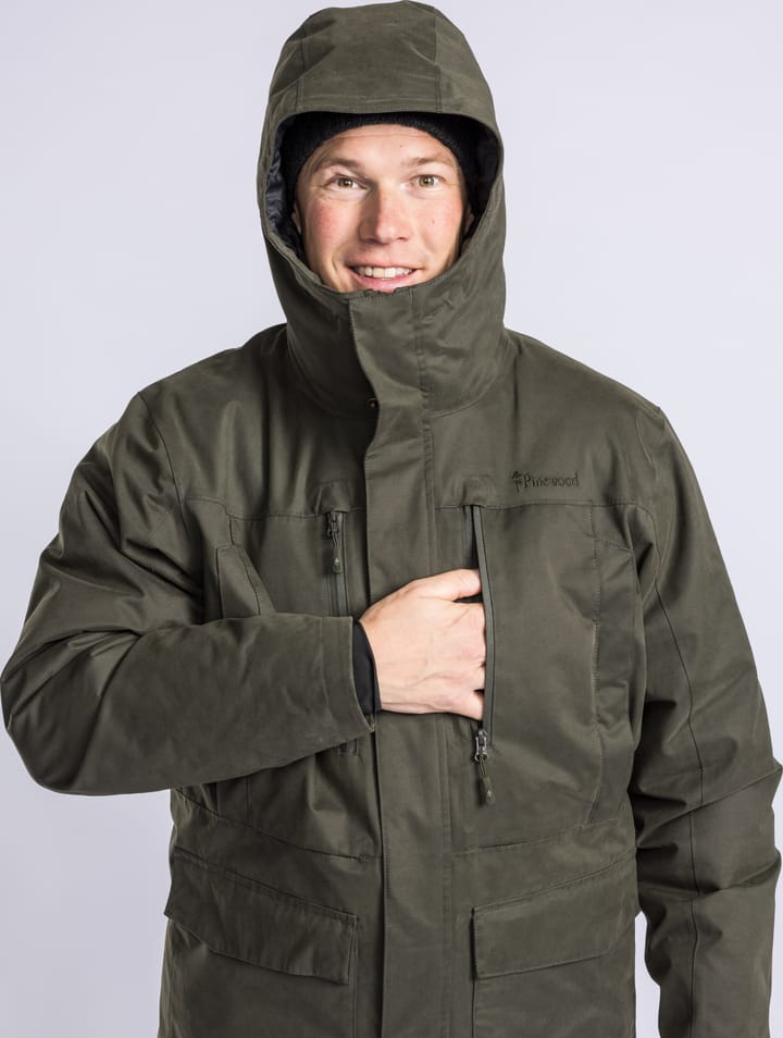 Pinewood Men's Padded Winter Parka/Jacket Dark Green Pinewood