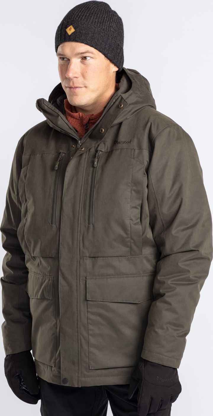 Pinewood Men's Padded Winter Parka/Jacket Dark Green Pinewood