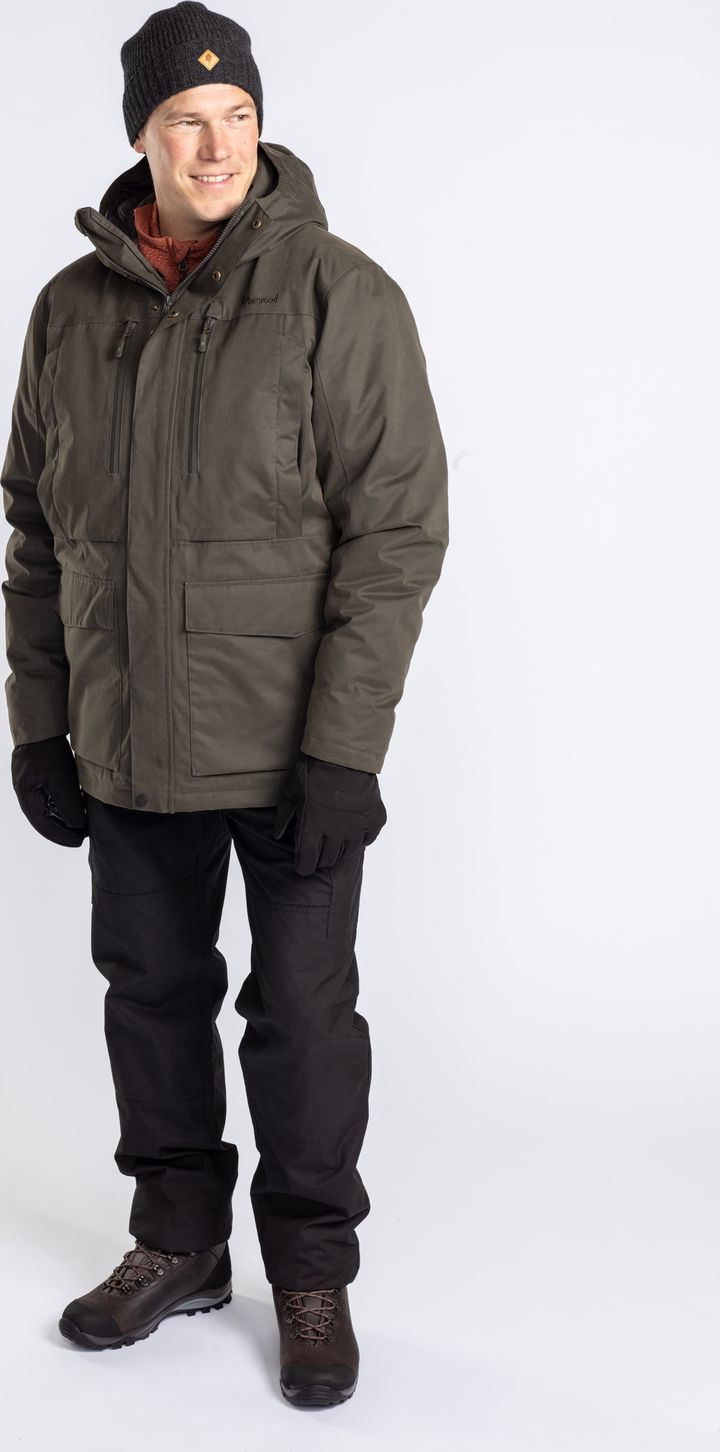 Pinewood Men's Padded Winter Parka/Jacket Dark Green Pinewood