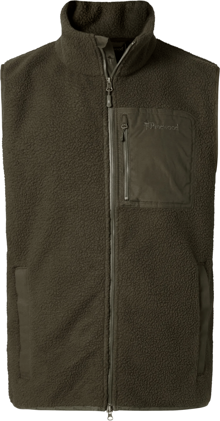 Pinewood Men's Pinewood Pile Fleece Vest Moss Green Pinewood