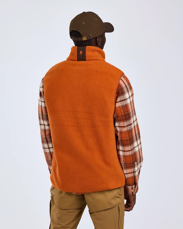 Pinewood Men's Pinewood Pile Fleece Vest Orange Clay/Dark Brown Pinewood