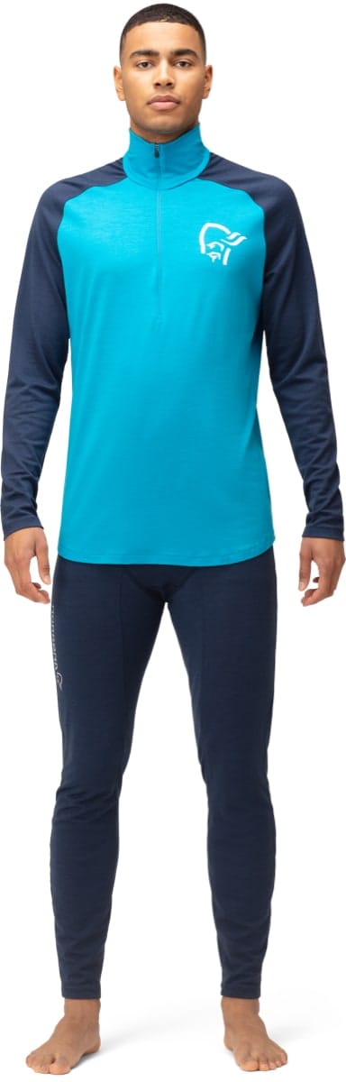 Norrøna Pureull Zip Neck M's Hawaiian Surf/Indigo Night Norrøna Norrøna Pureull Zip Neck M's Hawaiian Surf/Indigo Night Norrøna