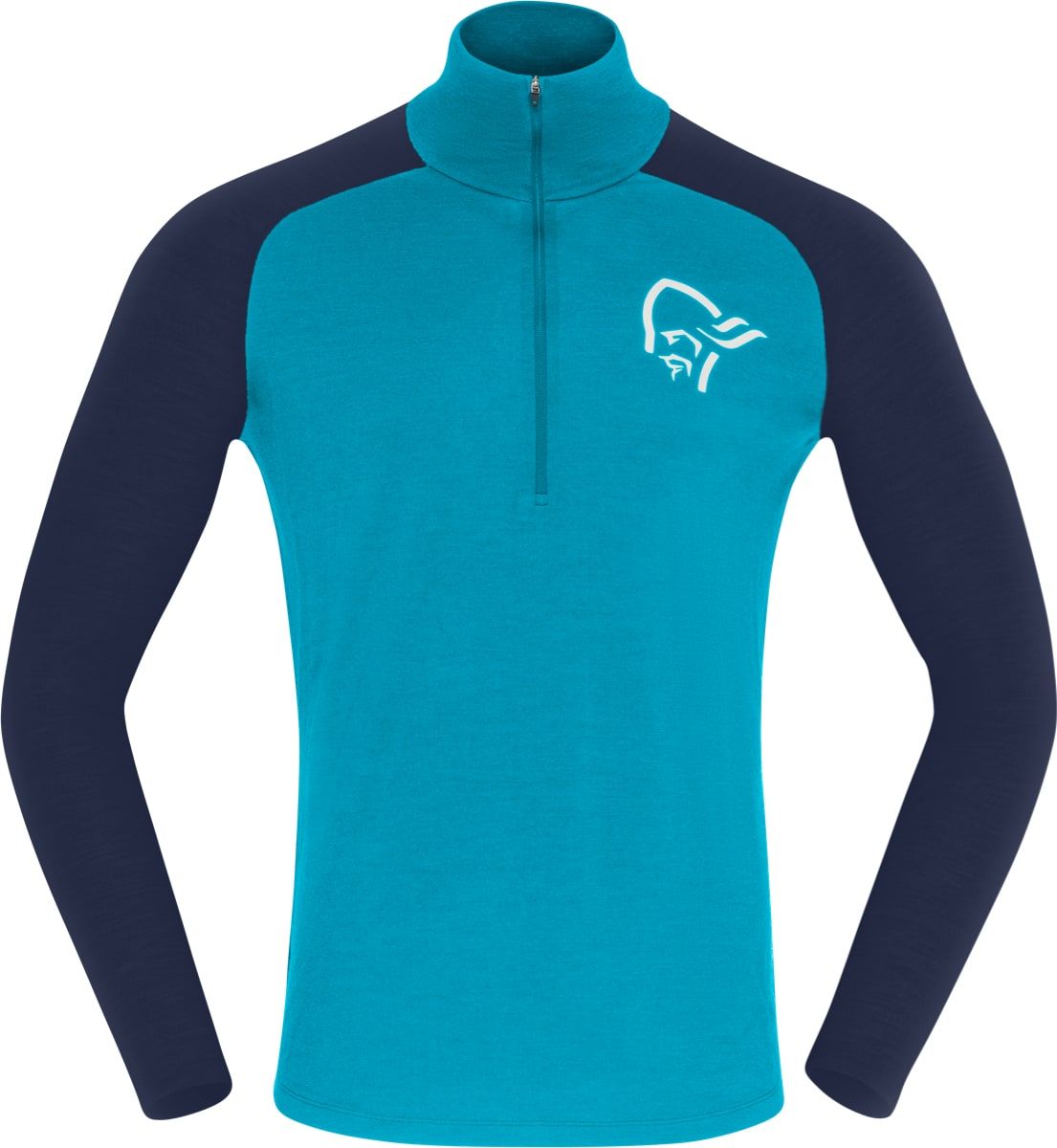Norrøna Pureull Zip Neck M's Hawaiian Surf/Indigo Night