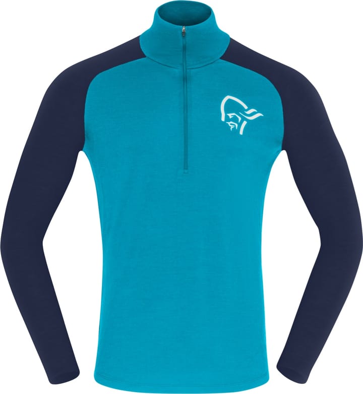 Norrøna Pureull Zip Neck M's Hawaiian Surf/Indigo Night Norrøna Norrøna Pureull Zip Neck M's Hawaiian Surf/Indigo Night Norrøna