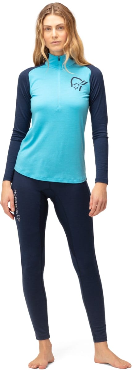 Norrøna Pureull Zip Neck W's Aquarius/Indigo Night Norrøna Norrøna Pureull Zip Neck W's Aquarius/Indigo Night Norrøna