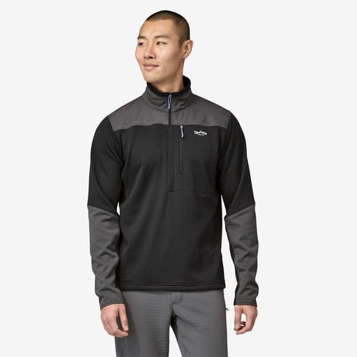 Patagonia M's L/S R1 Fitz Roy 1/4 Zip Black Patagonia