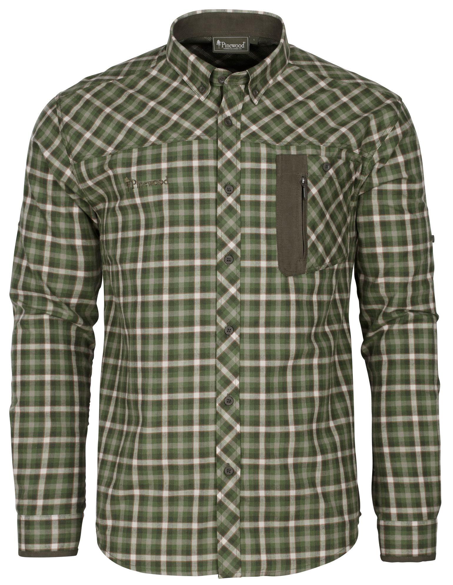 Pinewood Men's Wolf Shirt Pinegreen/Offwhite