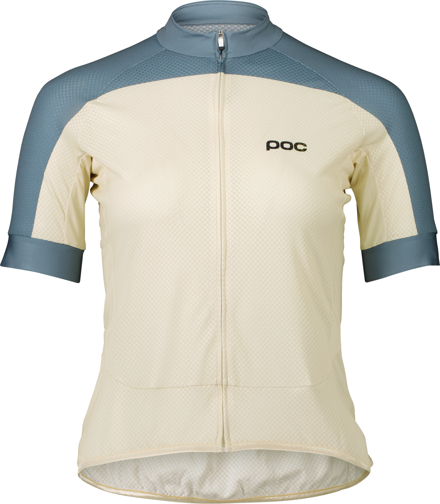 POC Women's Essential Road Logo Jersey Okenite Off-White/Calcite Blue Kortärmade träningströjor M