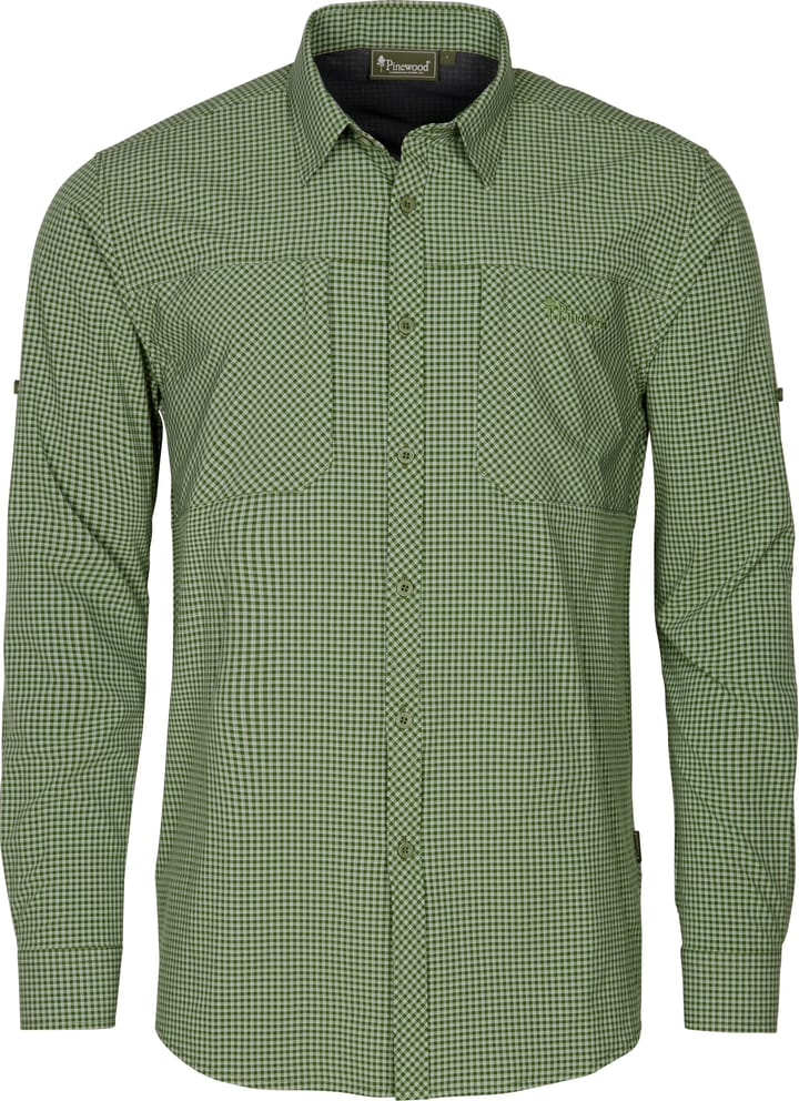 Pinewood Men's Insectsafe Long Sleeve Shirt Pine Green/Off White Pinewood