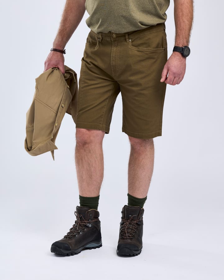 Pinewood Men's Värnamo Vintage Canvas Shorts Olive Brown Pinewood