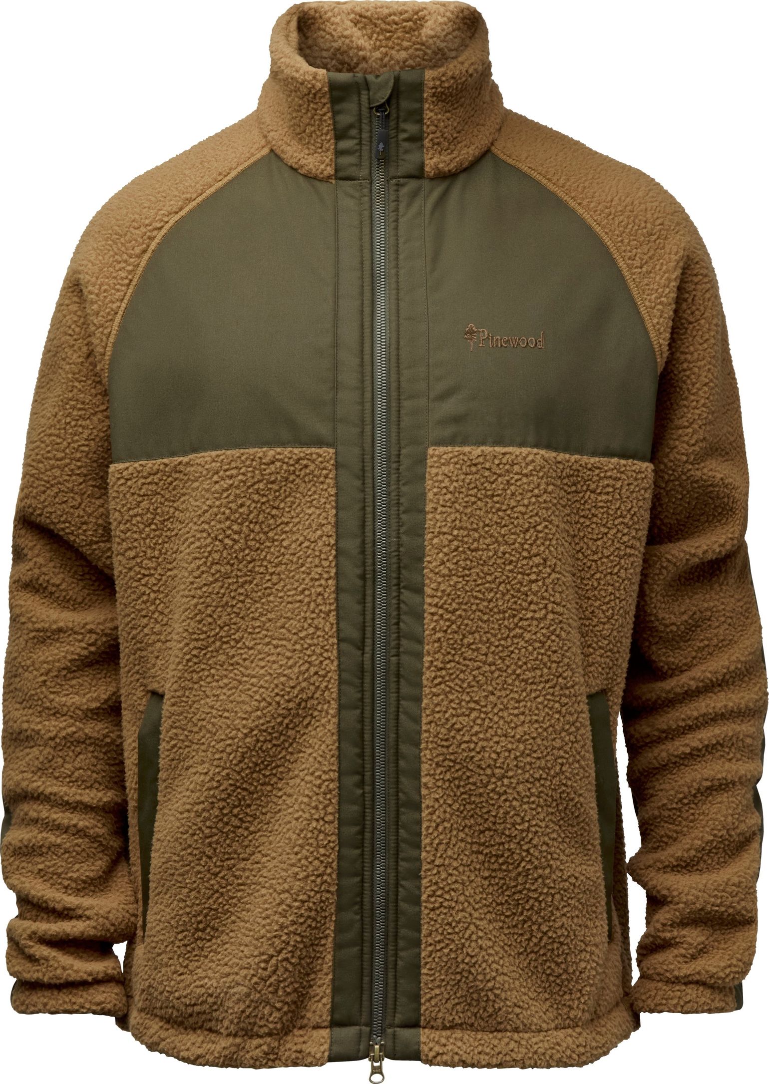 Pinewood Men's Pile Fleece Jacket D.sand/mossgreen