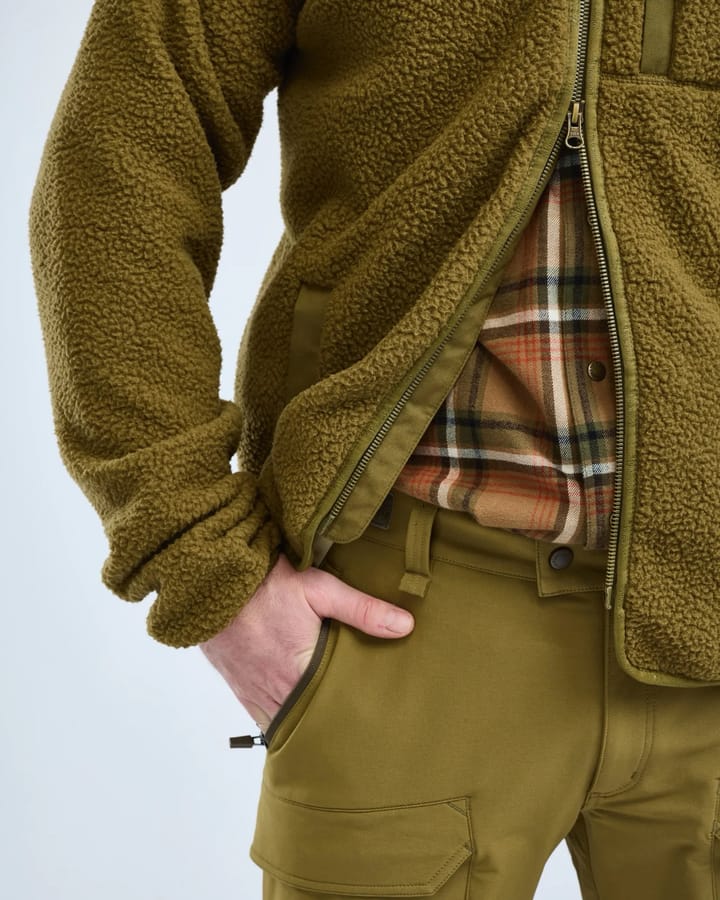 Pinewood Men's Forest Pile Fleece Jacket Olive Green Pinewood