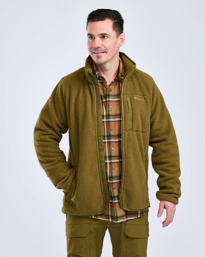 Pinewood Men's Forest Pile Fleece Jacket Olive Green Pinewood