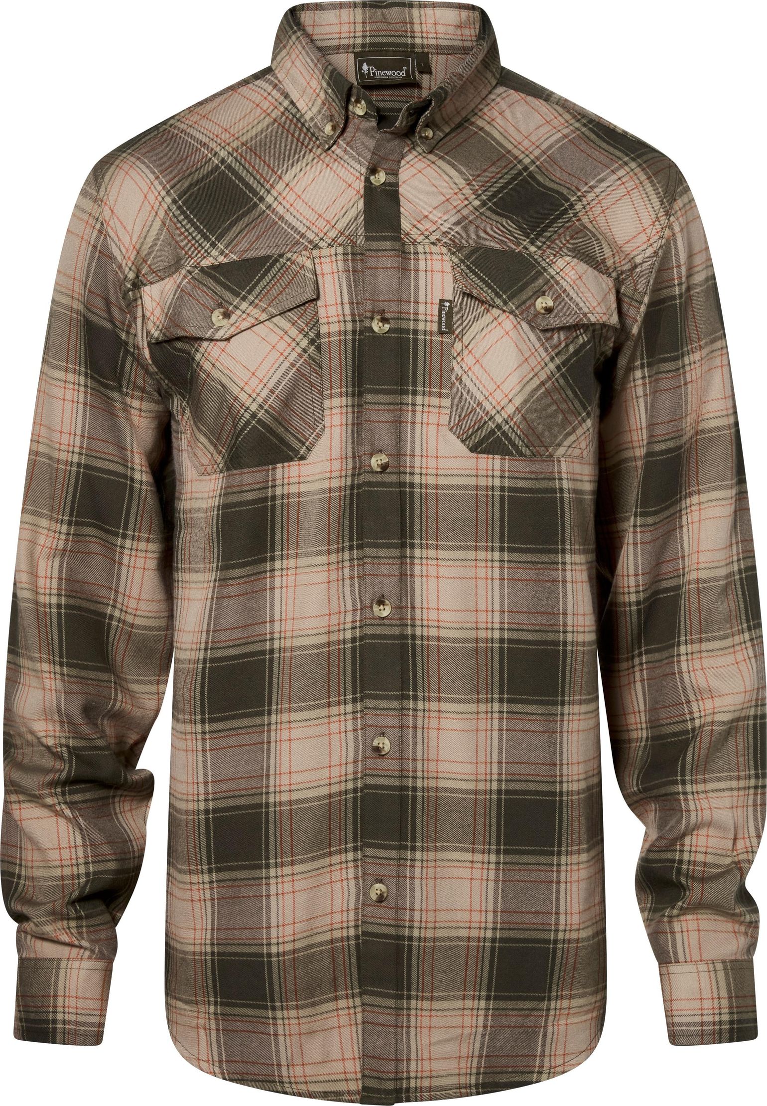 Pinewood Men's Finnveden Forest Flannel Shirt Olive/Dark Green