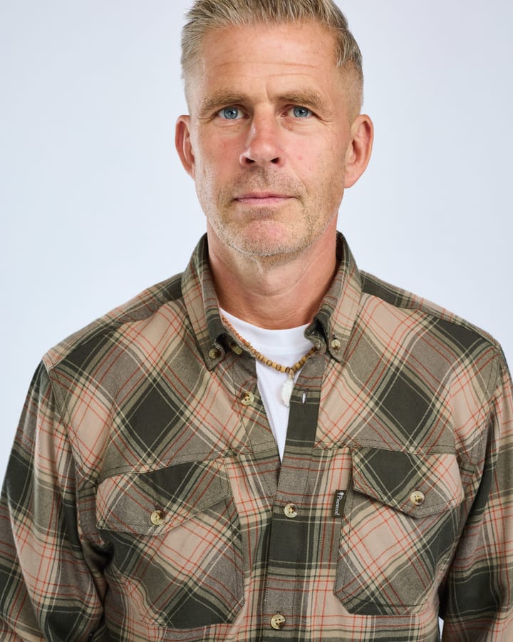Pinewood Men's Finnveden Forest Flannel Shirt Olive/Dark Green Pinewood