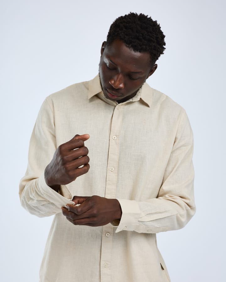 Pinewood Men's Värnamo InsectSafe Hemp Mix L/S Shirt Linen Beige Pinewood