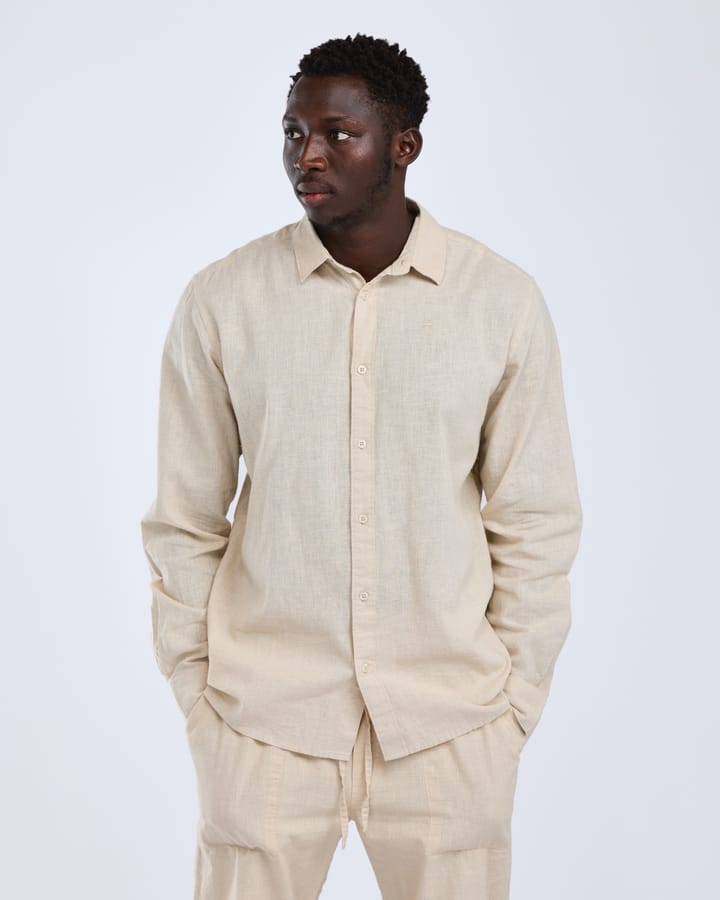 Pinewood Men's Värnamo InsectSafe Hemp Mix L/S Shirt Linen Beige Pinewood