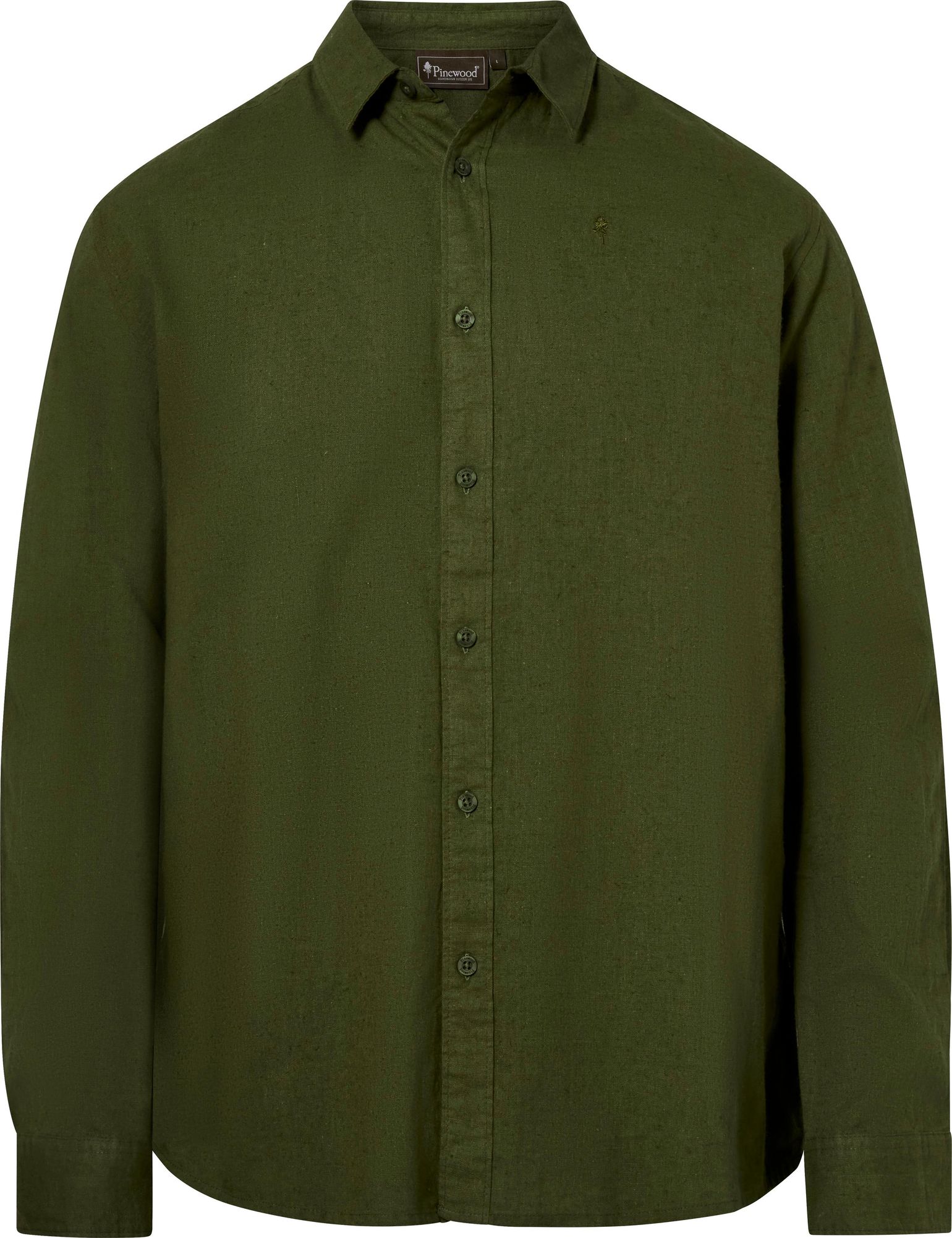 Pinewood Men's Värnamo InsectSafe Hemp Mix L/S Shirt Pine Green