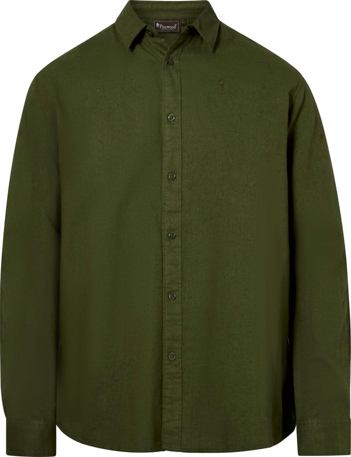 Pinewood Men's Värnamo InsectSafe Hemp Mix L/S Shirt Pine Green Pinewood