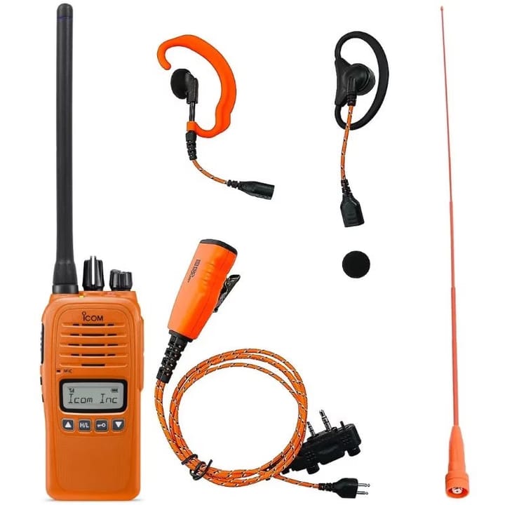 Icom Prohunt Compact Pakke Med Headset Og Langantenne Orange Icom
