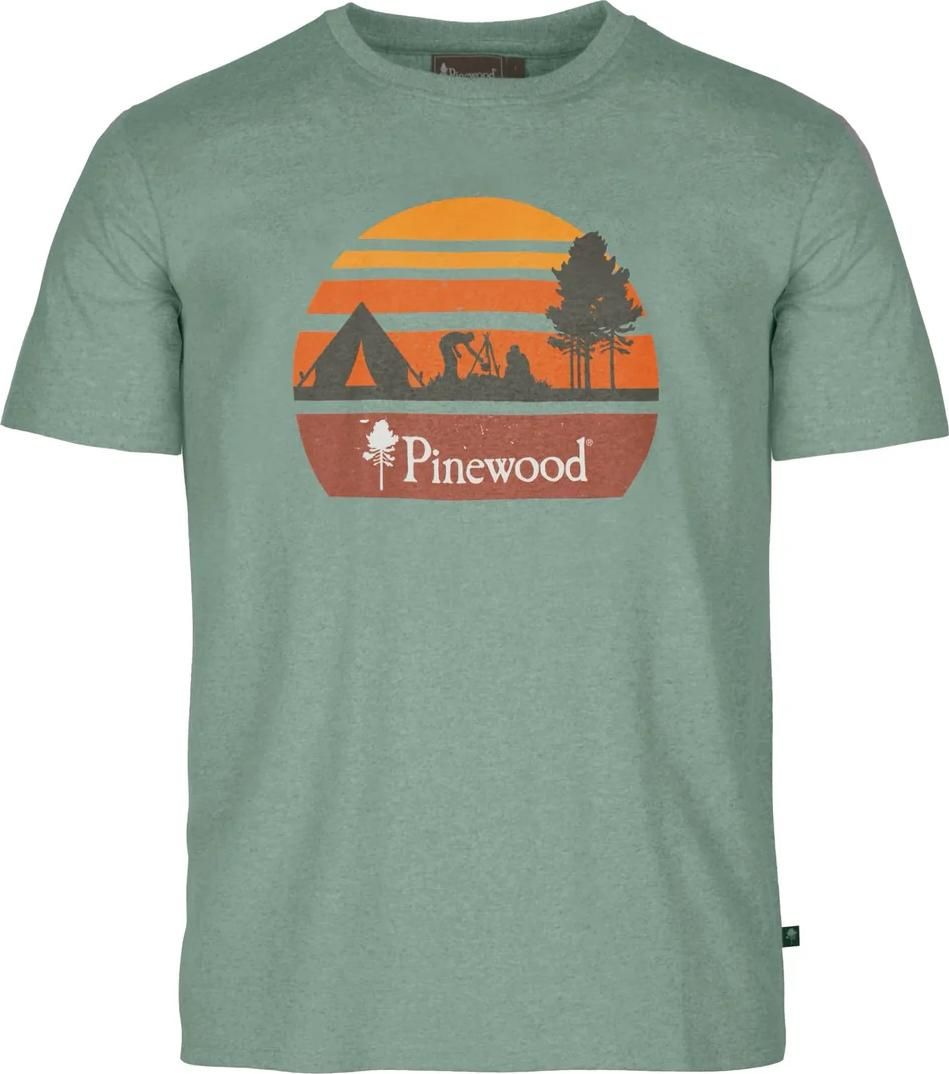 Pinewood Men's Finnveden Recycled Outdoor T-Shirt Aquagr. Melange Campsite