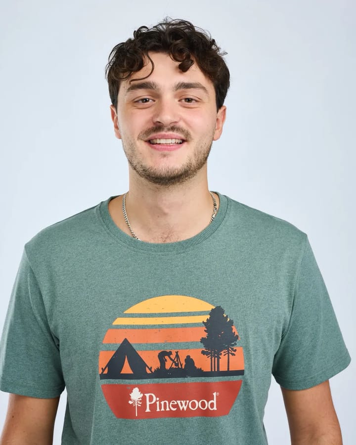 Pinewood Men's Finnveden Recycled Outdoor T-Shirt Aquagr. Melange Campsite Pinewood